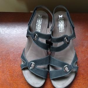 Mephisto black nubuck strappy slingback sandal